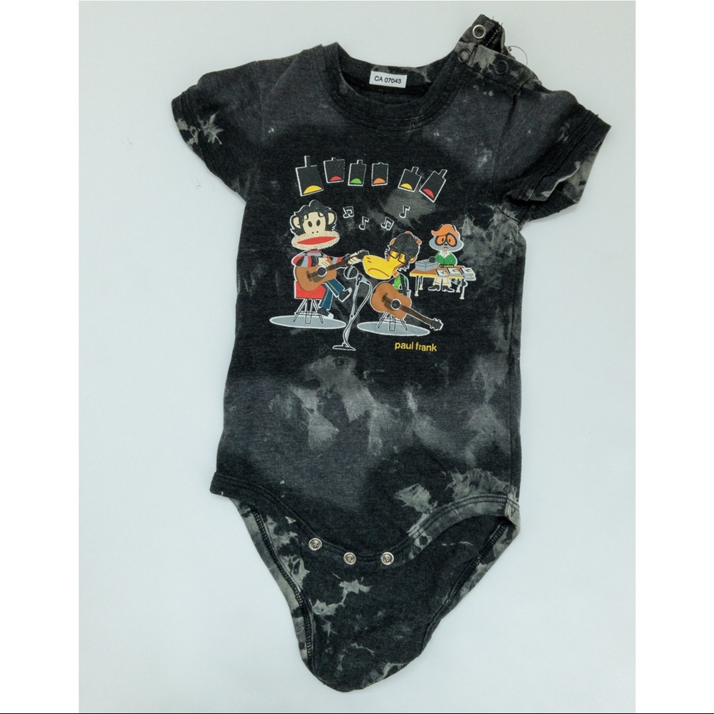 Paul Frank Luxe 3/6 Months Black and grey bodysuit